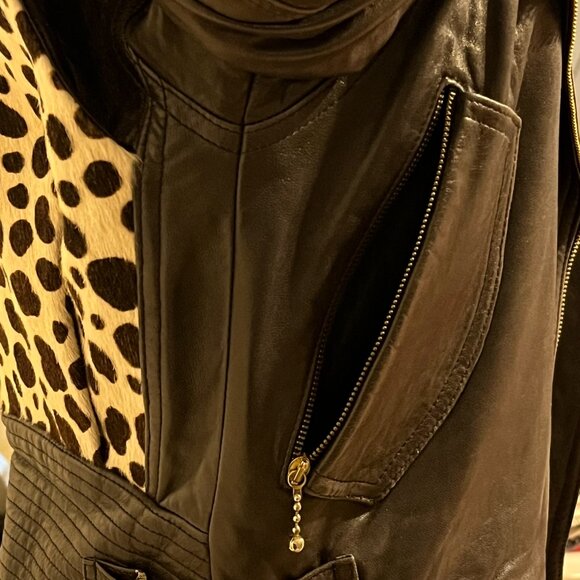 Rare Vintage BEGEDOR ITALIA Black Leather Jacket Women's Size 2 - Picture 11 of 16